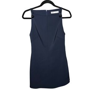 Zara Navy Blue Square Neck Button Mini Dress Sleeveless XS Preppy Cute After 5
